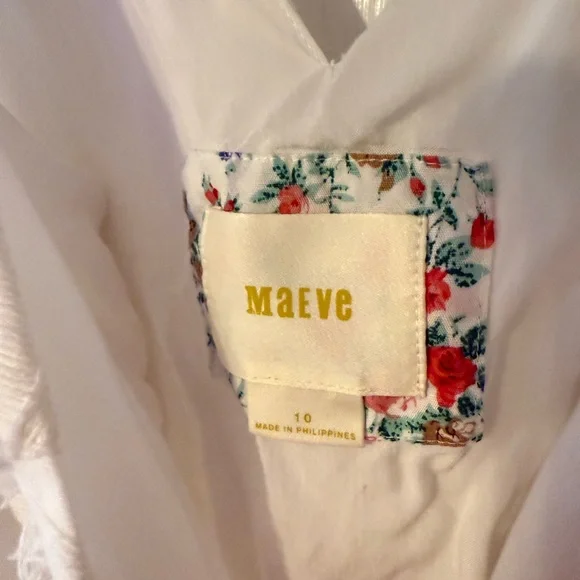 Anthropologie Mauve White Textured Women's Dress - Picture 7 of 8